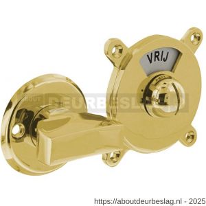 Intersteel Living 3702 WC-sluiting Degeorge met 8 mm stift en tekst Vrij-Bezet messing gelakt - R26009080 - afbeelding 1