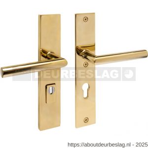 Intersteel 3964 SKG3 veiligheidsbeslag rechthoekig 250x50 mm kruk-kruk Jura met veerconstructie profielcilindergat 72 mm met kerntrekbeveiliging PVD messingkleur - R26010889 - afbeelding 1
