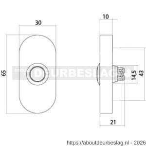 Intersteel 3990 deurbel ovaal 65x30x10 mm verdekt PVD messingkleur - R26010887 - afbeelding 2