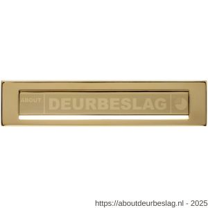 Intersteel 4000 briefplaat rechthoekig 340x75 mm met klep-regenrand PVD messingkleur - R26010885 - afbeelding 1