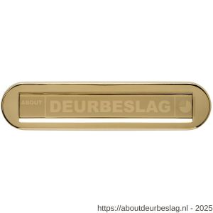 Intersteel 4000 briefplaat ovaal 340x80 mm met klep-regenrand PVD messingkleur - R26010884 - afbeelding 1