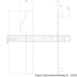 Intersteel 4020 huisnummer 1 150 mm PVD messingkleur - R26010880 - afbeelding 2