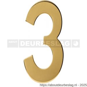 Intersteel 4020 huisnummer 3 150 mm PVD messingkleur - R26010878 - afbeelding 1