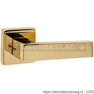 Intersteel 4057 deurkruk Amsterdam met rozet massief verdekt 53x53x10 mm met nokken PVD messingkleur - R26010867 - afbeelding 1