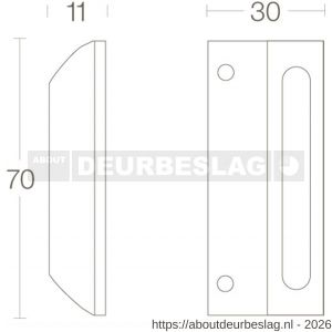Intersteel Living 5615 sluitplaat met kom 70x30 mm messing gelakt - R26007710 - afbeelding 2