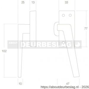 Intersteel Living 5615 raamsluiting rechts met ventilatiestand messing gelakt - R26007732 - afbeelding 2