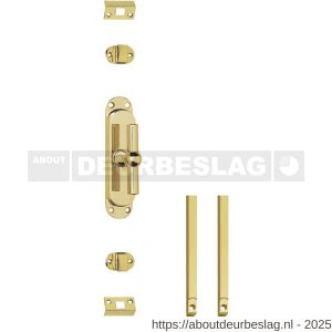 Intersteel Living 5620 set kruk-espagnolet T-kruk inclusief stangenset 2x 1250 mm messing gelakt - R26009318 - afbeelding 1