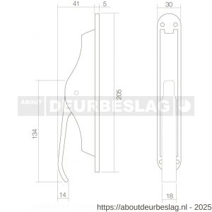 Intersteel 5620 pomp-espagnolet messing gelakt - R26007249 - afbeelding 2