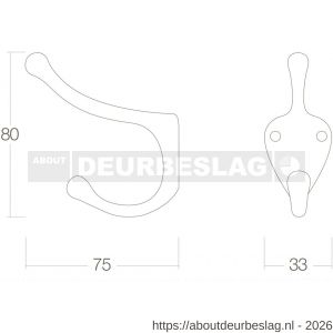 Intersteel Living 6926 kapstokhaak scheepsmodel lang messing gelakt - R26007766 - afbeelding 2