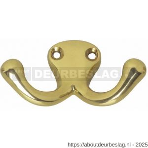 Intersteel Living 6926 jashaak scheepsmodel dubbele haak messing gelakt - R26007769 - afbeelding 1