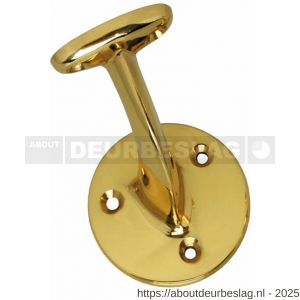 Intersteel Living 7245 leuninghouder opschroevend hol zadel messing gelakt - R26003968 - afbeelding 1