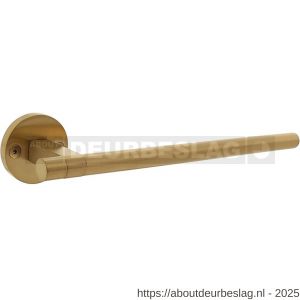 Intersteel 0718 deurkruk Shiraat by Grand en Johnson op rozet éénzijdig verdekt links diameter 55x8 mm PVD messing mat - R26011172 - afbeelding 1