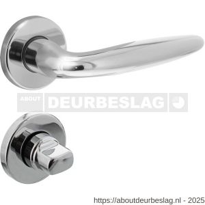 Intersteel 0199 deurkruk Sigaar op rozet verdekt diameter 49x7 mm en WC-sluiting met stift 8x8 mm chroom - R26010619 - afbeelding 1