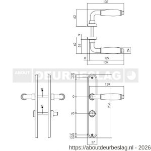 Intersteel Living 0206 deurkruk Courgette met schild ovaal 236x37 mm WC 63/8 mm chroom - R26007971 - afbeelding 2