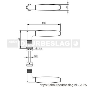 Intersteel 0377 deurkruk Ton 400 chroom-ebbenhout - R26001876 - afbeelding 2