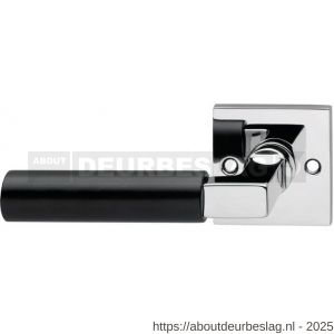 Intersteel 0384 deurkruk gatdeel links Baustil op rozet 55x55x8 mm chroom-zwart - R26000438 - afbeelding 1