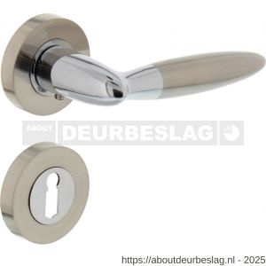 Intersteel 1682 deurkruk Elen op rozet verdekt diameter 52x10 mm met nokken en sleutelrozetten chroom-nikkel mat - R26004831 - afbeelding 1