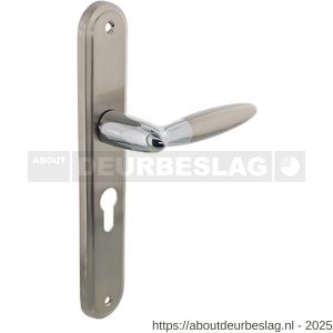 Intersteel Living 1682 deurkruk Elen op schild ovaal 242x43 mm profielcilindergat 55 mm chroom-nikkel mat - R26004842 - afbeelding 1