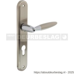 Intersteel Living 1682 deurkruk Elen op schild ovaal 242x43 mm profielcilindergat 72 mm chroom-nikkel mat - R26004843 - afbeelding 1