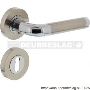 Intersteel 1683 deurkruk Agatha op rozet verdekt diameter 52x10 mm met nokken en sleutelrozetten chroom-nikkel mat - R26004846 - afbeelding 1