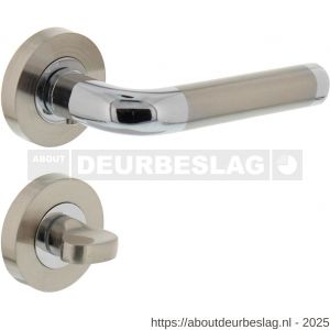 Intersteel 1683 deurkruk Agatha op rozet verdekt diameter 52x10 mm met nokken en WC-sluiting met stift 8x8 mm chroom-nikkel mat - R26004848 - afbeelding 1