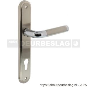 Intersteel 1683 deurkruk Agatha op schild ovaal 242x43 mm profielcilindergat 88 mm chroom-nikkel mat - R26004861 - afbeelding 1