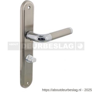 Intersteel Living 1683 deurkruk Agatha op schild ovaal 242x43 mm WC 63/8 mm chroom-nikkel mat - R26004862 - afbeelding 1