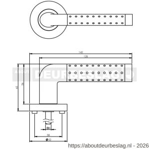 Intersteel Living 1684 deurkruk Marion op rozet verdekt diameter 52x10 mm met nokken chroom-nikkel mat - R26001881 - afbeelding 2
