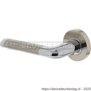 Intersteel 1684 deurkruk gatdeel links Marion op rozet verdekt diameter 52x10 mm met nokken chroom-nikkel mat - R26001121 - afbeelding 1