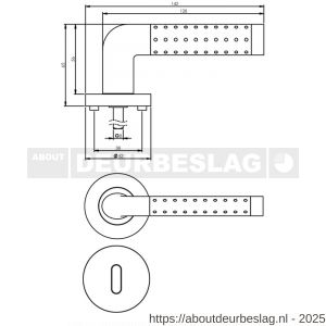 Intersteel 1684 deurkruk Marion op rozet verdekt diameter 52x10 mm met nokken en sleutelrozetten chroom-nikkel mat - R26004871 - afbeelding 2
