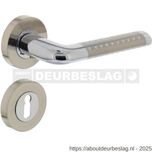 Intersteel 1684 deurkruk Marion op rozet verdekt diameter 52x10 mm met nokken en sleutelrozetten chroom-nikkel mat - R26004871 - afbeelding 1