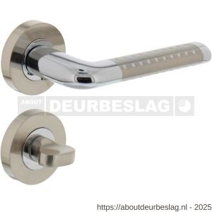 Intersteel 1684 deurkruk Marion op rozet verdekt diameter 52x10 mm met nokken en WC-sluiting met stift 8x8 mm chroom-nikkel mat - R26004873 - afbeelding 1