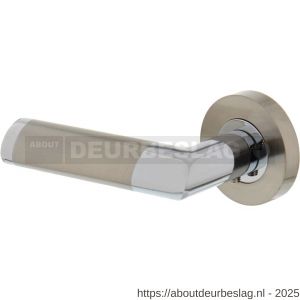 Intersteel 1685 deurkruk gatdeel links Nicol op rozet verdekt diameter 52x10 mm met nokken chroom-nikkel mat - R26001240 - afbeelding 1