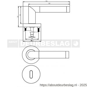 Intersteel 1685 deurkruk Nicol op rozet verdekt diameter 52x10 mm met nokken en sleutelrozetten chroom-nikkel mat - R26004883 - afbeelding 2