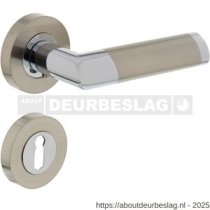 Intersteel 1685 deurkruk Nicol op rozet verdekt diameter 52x10 mm met nokken en sleutelrozetten chroom-nikkel mat - R26004883 - afbeelding 1