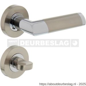 Intersteel 1685 deurkruk Nicol op rozet verdekt diameter 52x10 mm met nokken en WC-sluiting met stift 8x8 mm chroom-nikkel mat - R26004885 - afbeelding 1