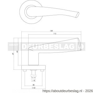 Intersteel 1687 deurkruk Giussy op rozet verdekt diameter 52x10 mm met nokken en sleutelrozetten nikkel mat - R26004893 - afbeelding 2