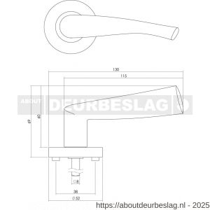 Intersteel 1687 deurkruk Giussy op rozet verdekt diameter 52x10 mm met nokken en WC-sluiting met stift 8x8 mm nikkel mat - R26004896 - afbeelding 2