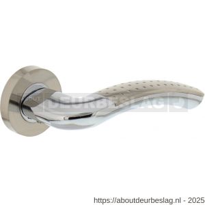 Intersteel 1688 deurkruk gatdeel rechts Sharon op rozet verdekt diameter 52x10 mm met nokken chroom-nikkel mat - R26001124 - afbeelding 1