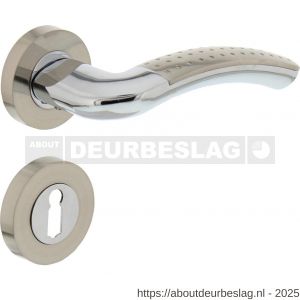 Intersteel 1688 deurkruk Sharon op rozet verdekt diameter 52x10 mm met nokken en sleutelrozetten chroom-nikkel mat - R26004899 - afbeelding 1