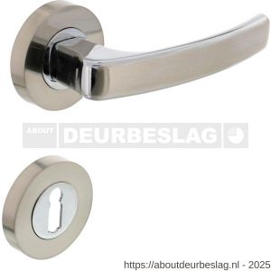 Intersteel 1689 deurkruk Blok op rozet verdekt diameter 52x10 mm met nokken en sleutelrozetten chroom-nikkel mat - R26004904 - afbeelding 1