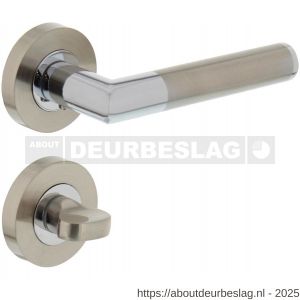 Intersteel 1693 deurkruk Bastian op rozet verdekt diameter 52x10 mm met nokken en WC-sluiting met stift 8x8 mm chroom-nikkel mat - R26004913 - afbeelding 1