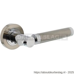Intersteel 1698 deurkruk gatdeel rechts Birgit op rozet verdekt diameter 52x10 mm met nokken chroom-nikkel mat - R26004929 - afbeelding 1