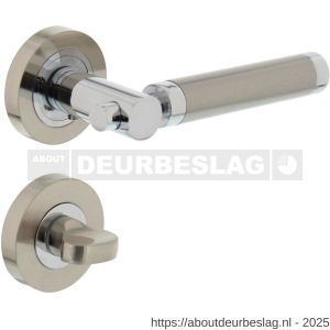 Intersteel 1698 deurkruk Birgit op rozet verdekt diameter 52x10 mm met nokken en WC-sluiting met stift 8x8 mm chroom-nikkel mat - R26004934 - afbeelding 1