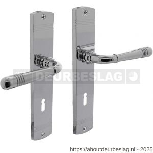 Intersteel 1705 deurkruk Helena op schild afgerond 235x45 mm sleutelgat 72 mm chroom - R26004956 - afbeelding 1