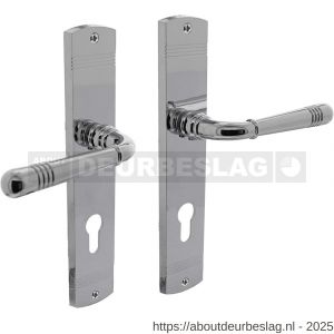 Intersteel Living 1705 deurkruk Helena op schild afgerond 235x45 mm profielcilindergat 72 mm chroom - R26004957 - afbeelding 1