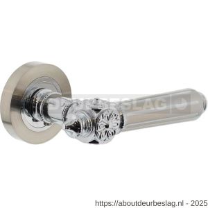 Intersteel 1716 deurkruk gatdeel rechts Julietta op rozet verdekt diameter 52x10 mm met nokken chroom-nikkel mat - R26004976 - afbeelding 1
