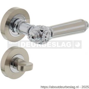 Intersteel 1716 deurkruk Julietta op rozet verdekt diameter 52x10 mm met nokken en WC-sluiting met stift 8x8 mm chroom-nikkel mat - R26004981 - afbeelding 1