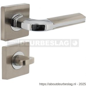 Intersteel 1718 deurkruk Amber op rozet verdekt 55x55x10 mm met nokken en WC-sluiting met stift 6x6 mm chroom-nikkel mat - R26004996 - afbeelding 1