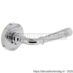 Intersteel 1725 deurkruk Helena op rozet verdekt met rillen diameter 55x10 mm met nokken chroom - R26006699 - afbeelding 1